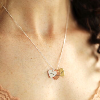 Personalised Family Small Wide Heart Charm Necklace, 5 of 10