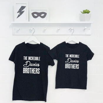 The Incredible… Brothers. Personalised Sibling T Shirts, 3 of 6