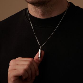 Silver Engraved Bar Pendant Chain Necklace For Men And Women, Sentimental Gifts, 4 of 10