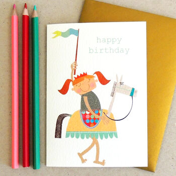 Girlie Knight Birthday Card, 3 of 4