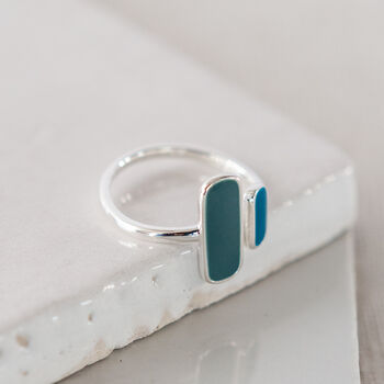 Silver Plated And Blue Statement Ring, 5 of 9