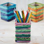 Recycled Newspaper Square Pencil Holder, thumbnail 1 of 11