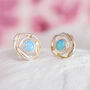 Molten Sterling Silver Blue Opal Stud Earrings, thumbnail 2 of 8