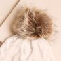 Cream Cable Knit Pom Pom Bobble Hat, thumbnail 3 of 5