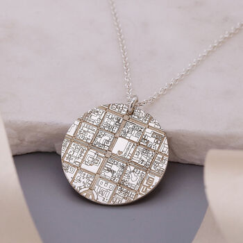 Custom Street Map Recycled Silver Necklace, 8 of 12