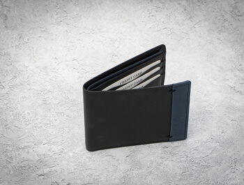 Men's Black Leather Wallet Bifold Rfid Safe, 4 of 10