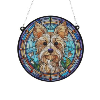 Yorkshire Terrier Stained Glass Effect Suncatcher, 3 of 6