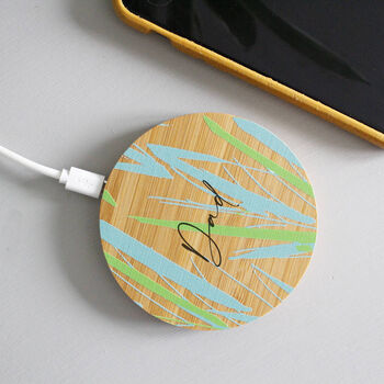 Wireless Bamboo Phone Charger For Dad, 7 of 8