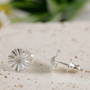 Daisy Solid Silver Studs, 3 of 5