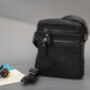 Men's Small Black Leather Flight Travel Bag, thumbnail 2 of 8