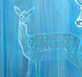 Out Of The Blue, A Blue Abstract Deer Painting, 5 of 8