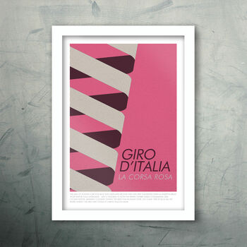 Giro D'italia Corsa Rosa Cycling Poster Print, 2 of 4