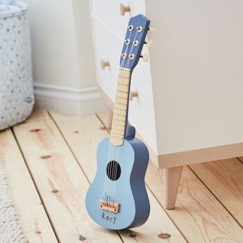 Personalised Blue Guitar Wooden Toy 3y+, 2 of 4