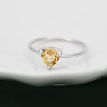 Genuine Yellow Citrine Ring In Sterling Silver, Us Five Eight, 2 of 11