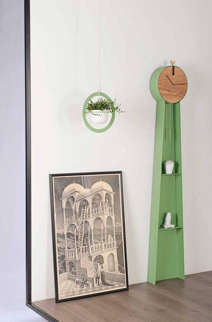 Pendulum Floor Standing Clock With Shelving By Lime Lace