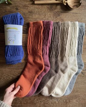 Cosy Alpaca Rib Knit Socks, 2 of 12