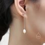 Genuine Freshwater Pearl Long Drop Earrings, thumbnail 1 of 11