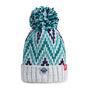 Andrea Hall Alpine Midnight Zig Zag Super Bobble Hat, thumbnail 4 of 8