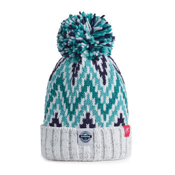 Andrea Hall Alpine Midnight Zig Zag Super Bobble Hat, 4 of 8