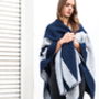 Reversible Soft Grey And Navy Blanket Scarf, thumbnail 2 of 5