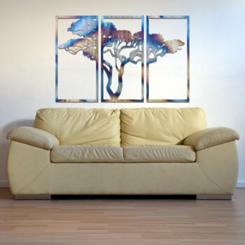 099 Flame Painted Metal African Tree Wall Art Decor, 3 of 9