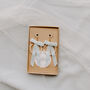 Ivory Pearl And Velvet Bow Bridal Hoop Earrings, thumbnail 9 of 9