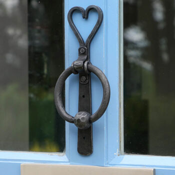 Traditional Iron Heart Front Door Knocker, 3 of 8