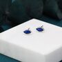 Sterling Silver Sapphire Blue Marquise Stud Earrings, thumbnail 2 of 12