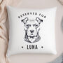 Personalised Reserved For Dog Breed Cushion, thumbnail 4 of 6