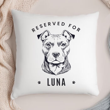 Personalised Reserved For Dog Breed Cushion, 4 of 6