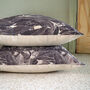 Birds And Aspidistra Block Printed Large Cushion, thumbnail 3 of 6