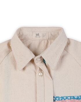 Lillete Solid Shirt With Hand Embroidery Details, Off White, 9 of 9