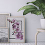 Personalised Orchid Botanical Flower Print, thumbnail 3 of 8