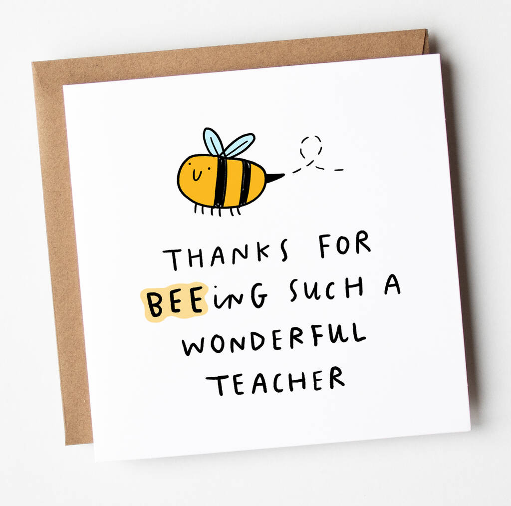 Thank You Card 'Beeing A Wonderful Teacher' By Arrow Gift Co ...