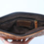 Alex Handwoven Tan Cross Body Leather Clutch Bag, thumbnail 5 of 5