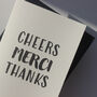 Thank You, Merci, Cheers Card, thumbnail 4 of 8