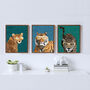 Set Of Three Tiger Cheetah Jaguar Gold Wall Art Print, thumbnail 1 of 1