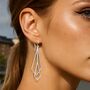 Geometric Diamond Art Deco Silver Drop Earrings, thumbnail 2 of 6