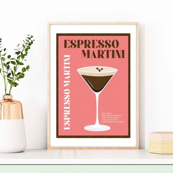 Espresso Martini Cocktail Poster, 6 of 6