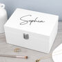 Personalised Contemporary White Mirrored Jewellery Box, thumbnail 1 of 4