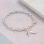 Angel Wing And Cross Silver Christening Bracelet, thumbnail 1 of 4