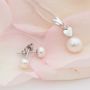 White Pearl Pendant With 6mm Stud Set, thumbnail 1 of 11
