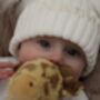 Newborn Double Pom Pom Winter Hat And Booties, thumbnail 9 of 10