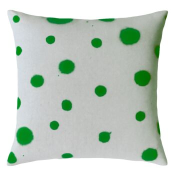 Hand Painted Sustainable Linen Cushion Polka Dot Print, 6 of 12