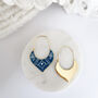 Boho Blue Marrakech Enamel 18k Gold Plated Earrings, thumbnail 5 of 8