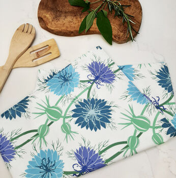 Nigella White And Blue Tea Towel, 2 of 6