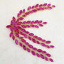 Crackled Pink Crystal Leaf Headpiece, thumbnail 2 of 4