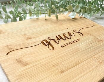 Bamboo Engraved Chopping Board New Home Gift, 2 of 5