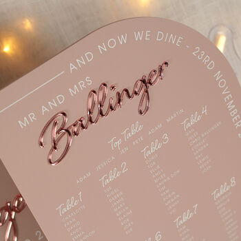 Modern Arch Acrylic Wedding Table Plan, 2 of 10