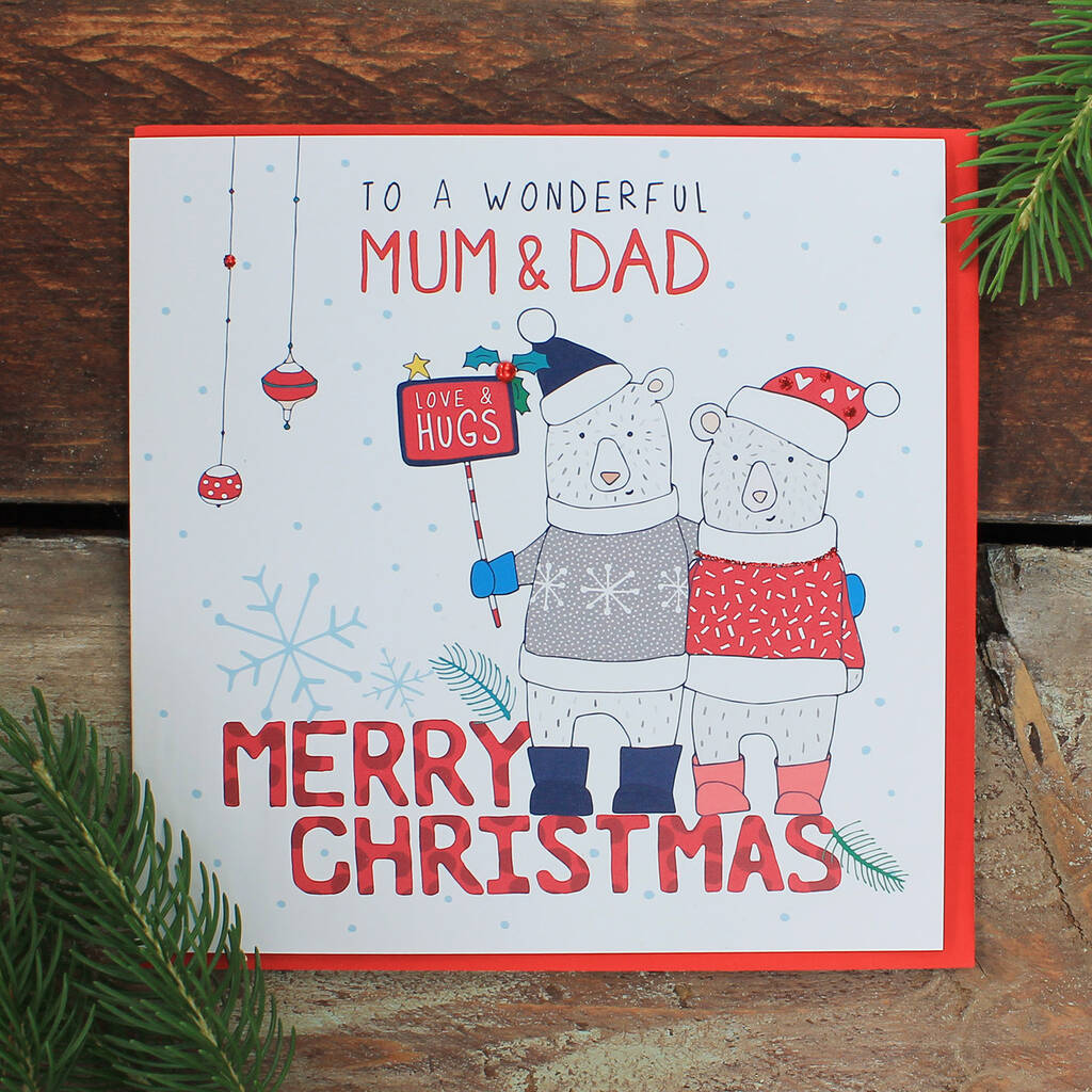 Merry Christmas Mum And Dad Card By Molly Mae | notonthehighstreet.com